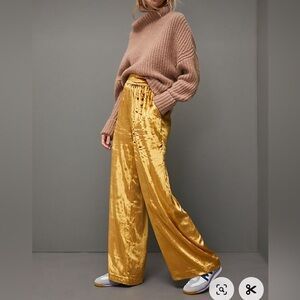 Maeve Anastacia Velvet Wide-Leg Pants - Anthropologie XL